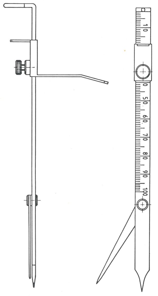 Compás SAFIDENT Spirgi Nally 30. Instrumento para la medición vertical con fijador de ángulos. Fabricado en acerinox. Autoclavable - Imagen 4